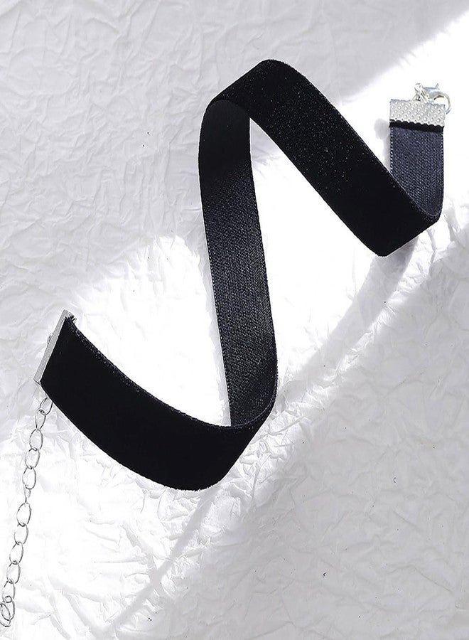PINCHUAN 1PCS Black Choker Necklace for Women Black Velvet Choker Set Adjustable Layered Classic Choker Necklace Lace Collar Choker Halloween Cosplay Jewelry-10MM - Image 4